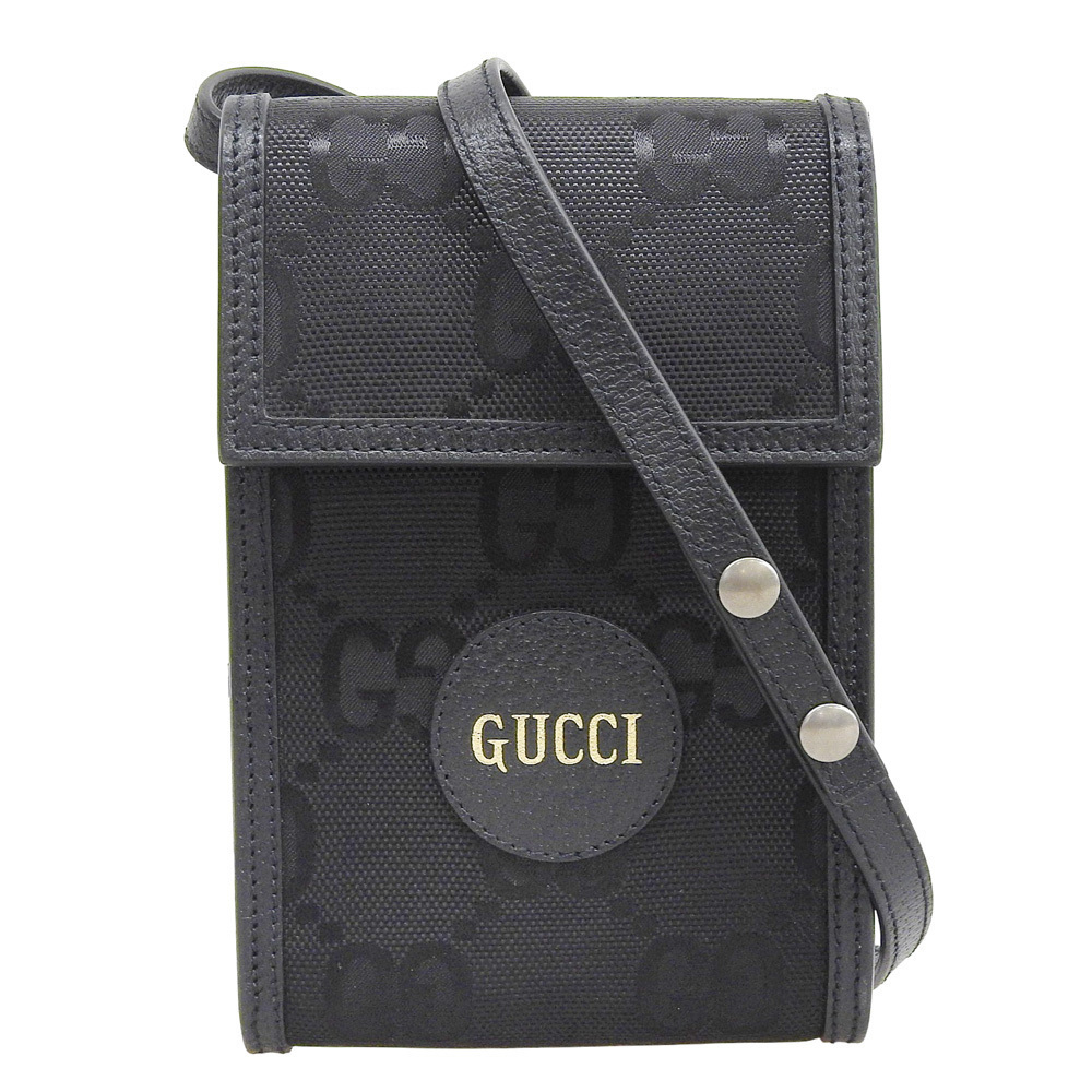 Gucci Beige the Grid Shoulder Clutch GG Leather Black